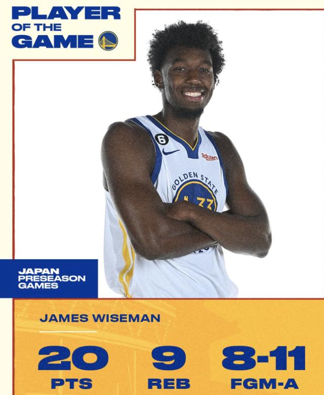 开云-勇士取得季前赛首胜 老将低迷 怀斯曼闪耀东京